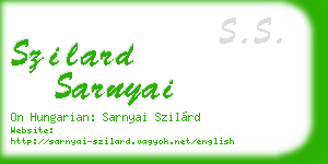 szilard sarnyai business card